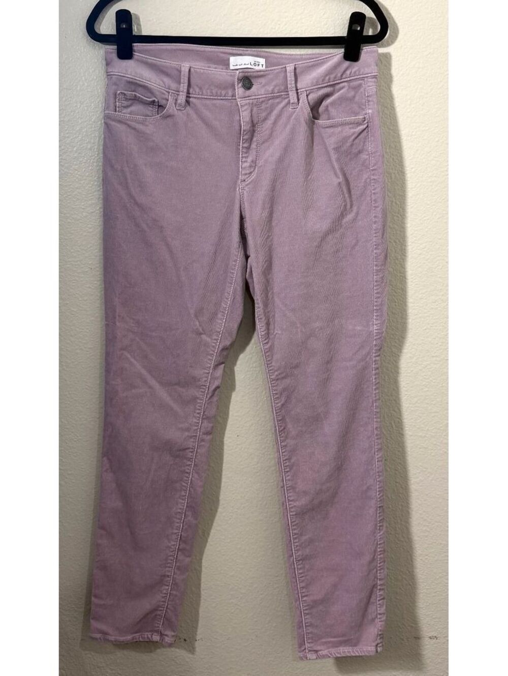LOFT Preppy Curvy Petite Skinny Corduroy Pants Lavender 10P